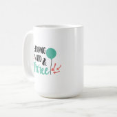 Young, Wild & Three - Cute 3rd Birthday Design Kaffeetasse (Vorderseite Links)