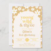 Young, Wild & Three Daisy Einladung | Daisies (Vorderseite)