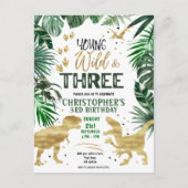 Young Wild & Three Dinosaur Geburtstag Postkarte (Vorderseite)