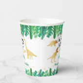 Young Wild & Three Dinosaurier Boys Dritter Geburt Pappbecher (Rechts)