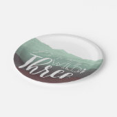 Young Wild & Three | Dritte Geburtstagspartei Pappteller (Schrägansicht)