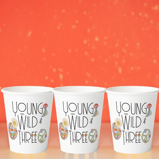 Young, Wild & Three | Geburtsstunde-Cup | Boho Pappbecher