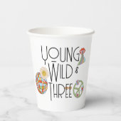 Young, Wild & Three | Geburtsstunde-Cup | Boho Pappbecher (Rückseite)