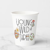 Young, Wild & Three | Geburtsstunde-Cup | Boho Pappbecher (Vorderseite)