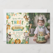 Young Wild & Three Geburtstagsfeier Einladung (Vorderseite)
