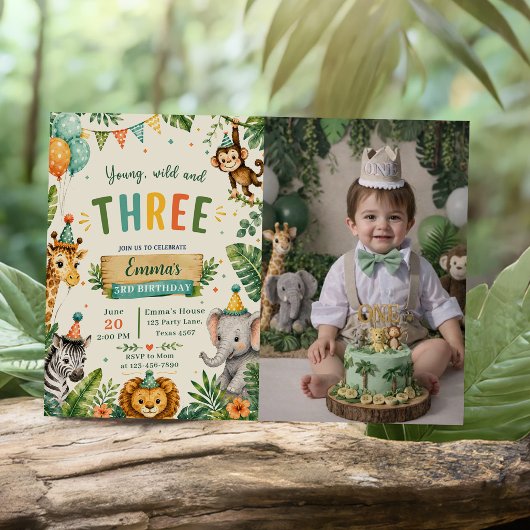 Young Wild & Three Geburtstagsfeier Einladung
