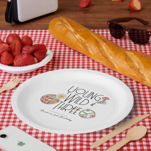 Young, Wild & Three | Geburtstagsjunge Teller | Bo (Picknick)