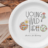 Young, Wild & Three | Geburtstagsjunge Teller | Bo
