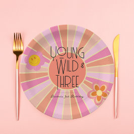 Young, Wild & Three | Geburtstagsjunge Teller | Ro