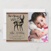 Young Wild & Three Girls 3. Geburtstag Einladungen (Vorderseite)