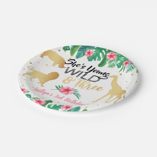 Young Wild & Three Girls Pappteller (Schrägansicht)