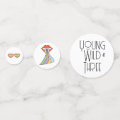 Young, Wild & Three | Kid B-Day Confetti | Boho Konfetti (Vorderseiten)