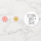 Young, Wild & Three | Kid B-Day Confetti | Pinks Konfetti (Vorderseiten)