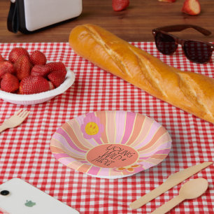 Young, Wild & Three Kid Birthday Bowls Rosa Pappteller