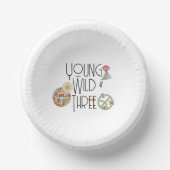 Young, Wild & Three | Kid Birthday Bowls | Snack Pappteller (Vorderseite)