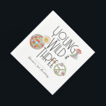 Young, Wild & Three | Kid Birthday Napkins | Snack Serviette<br><div class="desc">Wirf deinem wilden Kind eine Geburtstagsparty? Fügen Sie diese Papierservietten hinzu,  um sicherzustellen,  dass die Videos fließen 😎 Alle Texte sind anpassbar! Verfügbar in einer Vielzahl von Optionen   Stile!</div>