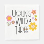 Young, Wild & Three | Kind zum Geburtstag Napkin | Serviette (Vorderseite)