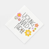 Young, Wild & Three | Kind zum Geburtstag Napkin | Serviette (Ecke)