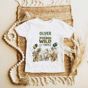 Young Wild & Three Party Animals Boy 3. Geburtstag Baby T-shirt