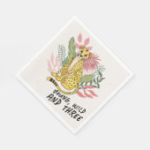 Young Wild Three Pink Cheetah Kids Birthday Party Serviette (Ecke)