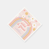 Young Wild Three Retro Regenbogen 3. Geburtstag Serviette (Ecke)