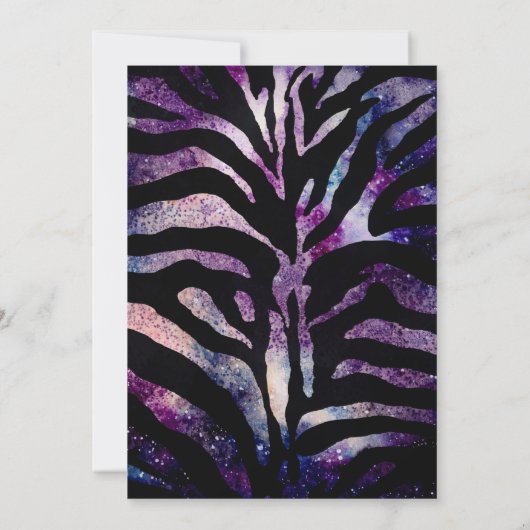 Young, Wild & Three | Rockstar Zebra Einladung (Rückseite)