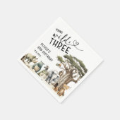 Young Wild Three Safari 3. Geburtstag Begrüßungsze Serviette (Ecke)