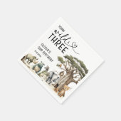 Young Wild Three Safari 3. Geburtstag Begrüßungsze Serviette (Ecke)