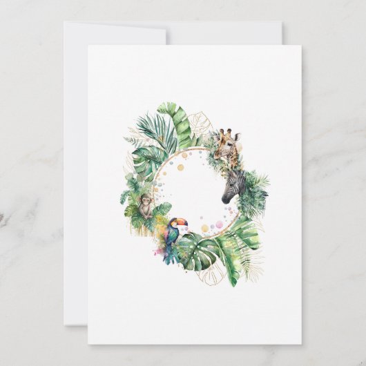 Young Wild & Three Safari Animals 3rd Birthday Einladung (Rückseite)