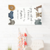 Young Wild Three Safari Boy Birthday Party Banner (Insitu)