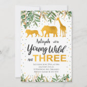Young Wild Three Safari Einladung (Vorderseite)