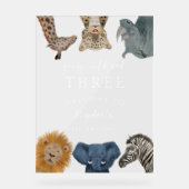 Young Wild Three Safari Geburtstag Willkommen Acrylschild (Vorderseite)