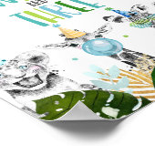 Young Wild & Three Safari Party Animals Geburtstag Poster (Ecke)