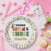 Young Wild Three Zoo Safari Animal Birthday Party Pappteller (Party)
