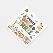Young Wild Three Zoo Safari Animal Birthday Party Serviette (Ecke)
