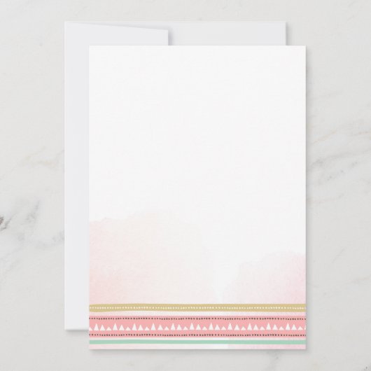 Young Wild und drei Dankeschön-Feathers Boho Dankeskarte (Rückseite)