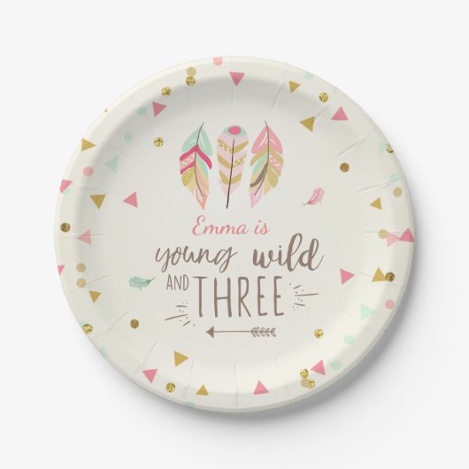 Young Wild und drei Paper Tellers Pink Gold 3. Pappteller (Vorderseite)