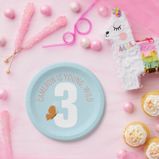 Young Wild und Three Birthday Pappteller (Party)