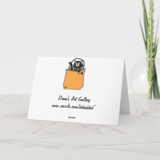 Young Witz & Black Cat - Halloween Card Karte (Rückseite)