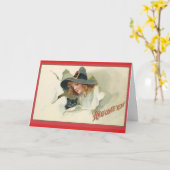 Young Witz & Black Cat - Halloween Card Karte (Gelbe Blume)