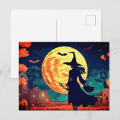 Young Witz Illustration Halloween Postcard Postkarte (Vorne/Hinten)