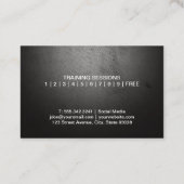 Young Woman Holding Dumbells | Fitness Visitenkarte (Rückseite)