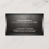 Young Woman Holding Dumbells | Fitness Visitenkarte (Rückseite)