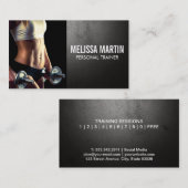 Young Woman Holding Dumbells Visitenkarte (Vorne/Hinten)