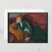 Young Woman in Green, William James Glackens Postkarte (Vorne/Hinten)