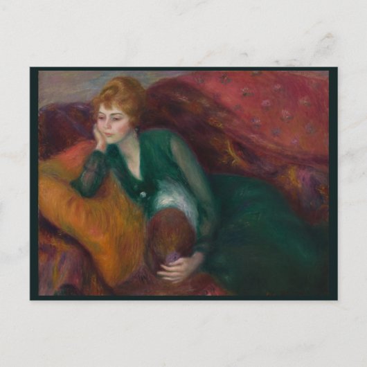 Young Woman in Green, William James Glackens Postkarte (Vorderseite)