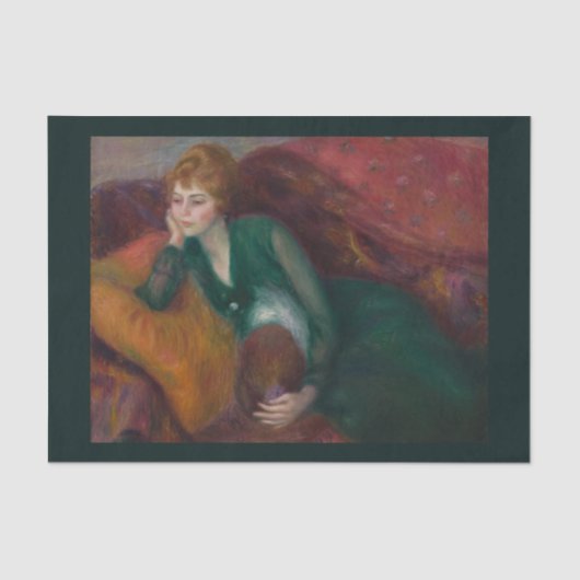 Young Woman in Green, William James Glackens Seidenpapier (Vorderseite)