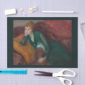 Young Woman in Green, William James Glackens Seidenpapier (Handwerk)