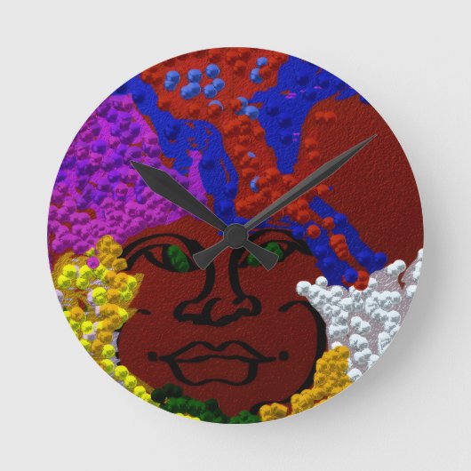 Young Woman in the Flower Mist Runde Wanduhr (Vorderseite)