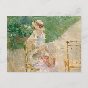 Young Woman Knitting   Berthe Morisot Postkarte